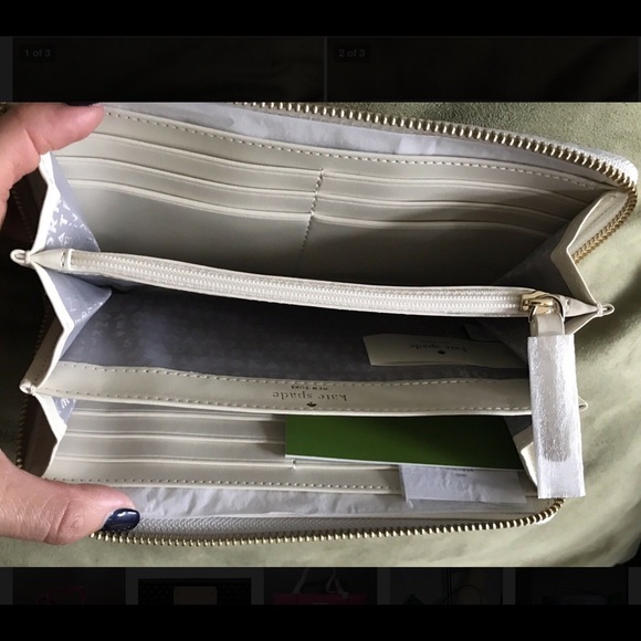 Kate Spade Large Silver Wallet NWT - Picture 3 of 7